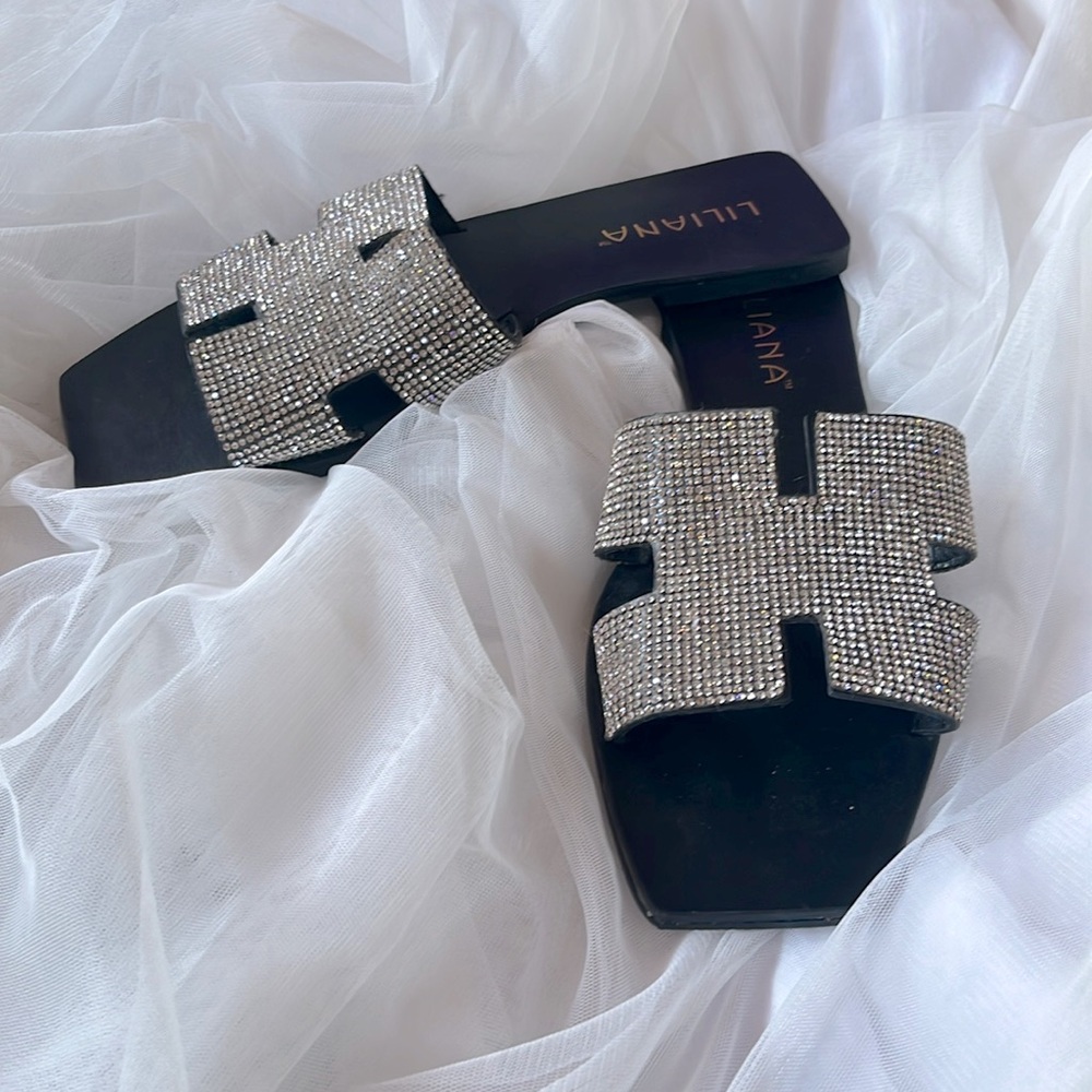 Black Rhinestone sandles